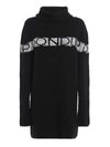 DONDUP KNITTED WOOL AND CASHMERE LOGO DRESS