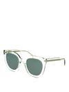 GUCCI SHEER FRAME ROUND SUNGLASSES