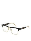 GUCCI HALF FRAME BLACK SQUARED GLASSES