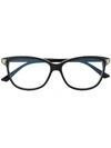 Cartier Panthère Rectangular Frame Glasses In Black