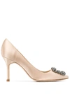 Manolo Blahnik Hangisi Pumps In Neutrals