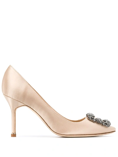 Manolo Blahnik Hangisi Pumps In Neutrals