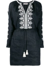 TORY BURCH EMBROIDERED FLARED SLEEVE DRESS