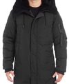 VINCE CAMUTO MEN'S LONG PARKA WITH FAUX FUR LINED HOOD