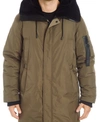 VINCE CAMUTO MEN'S LONG PARKA WITH FAUX FUR LINED HOOD
