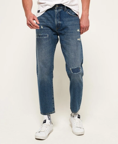 Superdry Oversized Taper Jeans In Blue