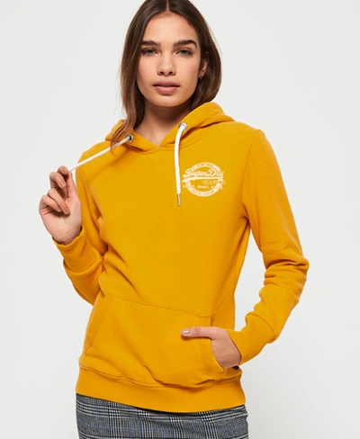 Superdry Vintage Logo Heritage Hoodie In Yellow