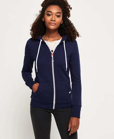 Superdry La Athletic Zip Hoodie In Navy