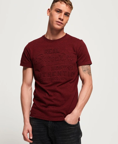 Superdry Vintage Authentic Embossed T-shirt In Red