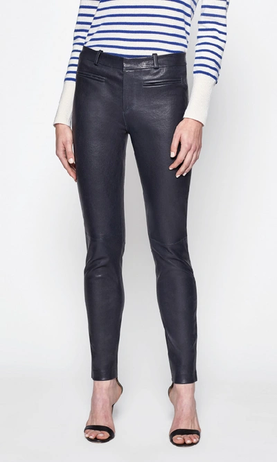 Equipment Sylvanna Leather Front Trouser In Eclipse