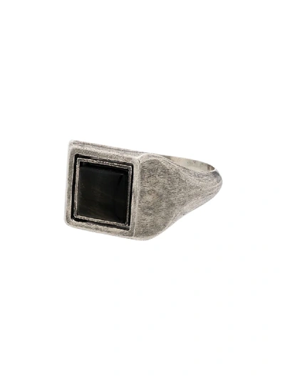 M. Cohen Square Stone Ring In 金属色