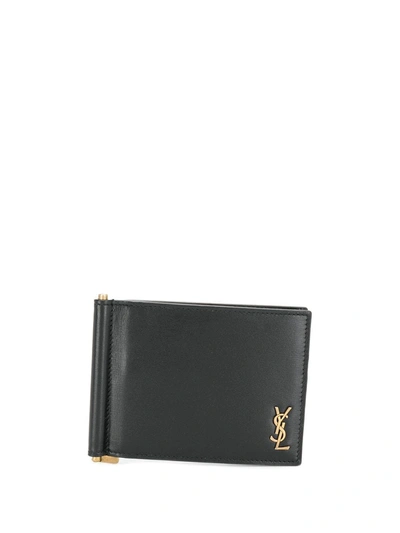 Saint Laurent Monogram Money Clip Wallet In Black