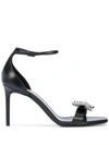 Saint Laurent 95mm Bow Sandals In Black