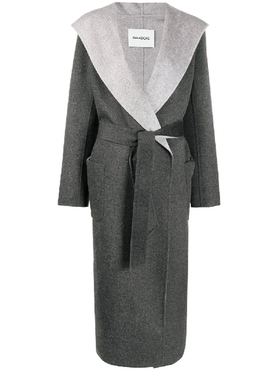 Ava Adore Wrap Front Coat In Grey