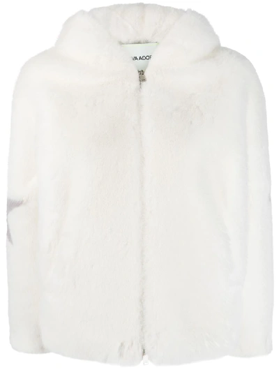 Ava Adore Textured Furry Jacket In 白色