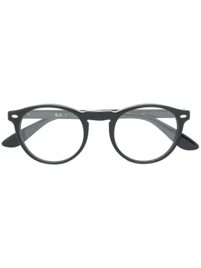 Ray Ban Round-frame Prescription Glasses In Black