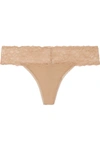CALVIN KLEIN UNDERWEAR SEDUCTIVE COMFORT STRETCH-JERSEY AND LACE THONG