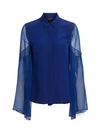 AKRIS Sheer Exaggerated Sleeve Blouse