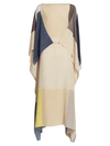AKRIS Pittura Printed Silk Crepe Caftan Dress