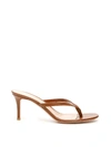 Gianvito Rossi Thong Leather Slide Sandals In Cuoio (brown)