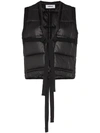 AMBUSH BLACK WOMEN'S TIE-FRONT PADDED GILET,12111800