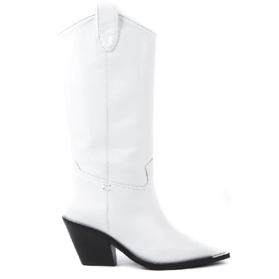Aldo Castagna White Diva Leather Boots