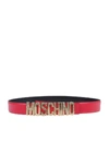 MOSCHINO FUCSIA LEATHER BELT WITH LOGO,DADFC8C8-496D-A0F9-4595-6DFFFA0BFB9F