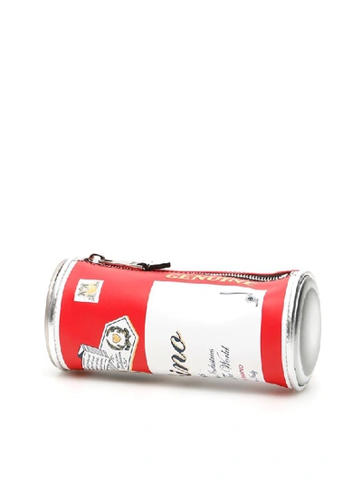 Moschino Budweiser Pouch In White,red,blue