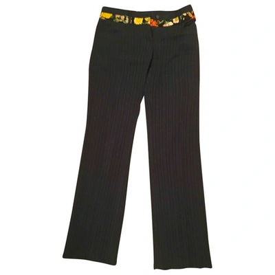 Pre-owned Dolce & Gabbana Wool Straight Pants In Navy