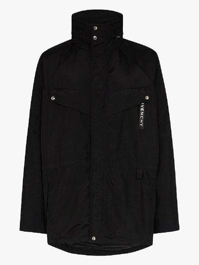 Givenchy Logo Print Parka Jacket In Black