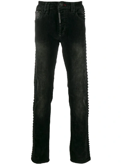 Philipp Plein Super Straight Cut Jeans In Black