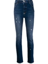 Philipp Plein Skinny-jeans In Distressed-optik In Blue