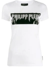 Philipp Plein Rhinestone Logo T-shirt In White