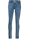 Philipp Plein Side-stripe Skinny Jeans In Blue