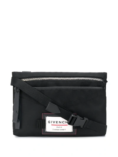 Givenchy Logo-patch Messenger Bag In Black