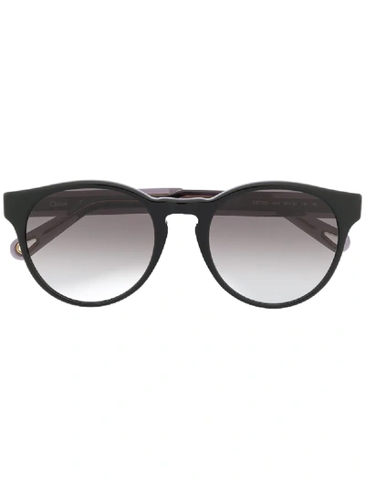 Chloé Round Frame Sunglasses In Black