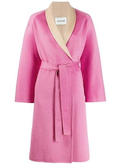 Ava Adore Wrap Front Coat In Pink