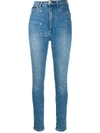 Philipp Plein Super High-waist Jeggings In Blue