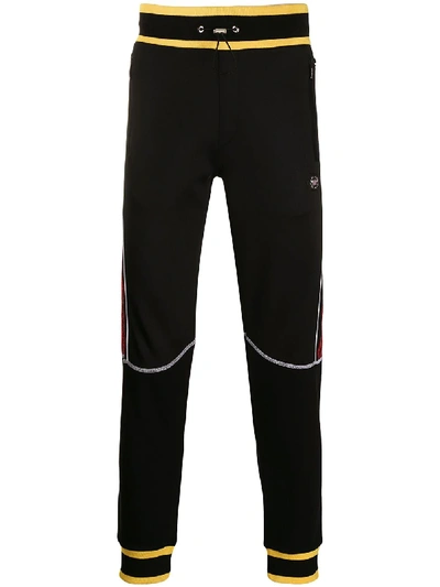 Philipp Plein Striped Track Trousers In Black