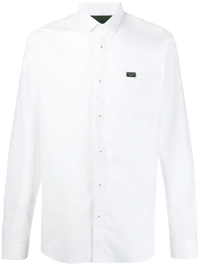 Philipp Plein Diamond Cut Gothic Plein Shirt In White