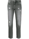 Philipp Plein Distressed Boyfriend Jeans In Grey