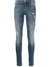 PHILIPP PLEIN DISTRESSED SKINNY JEANS