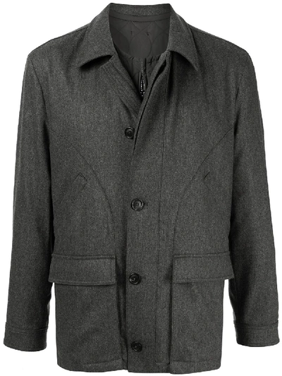 Gieves & Hawkes Padded Zipped Jacket In Grey