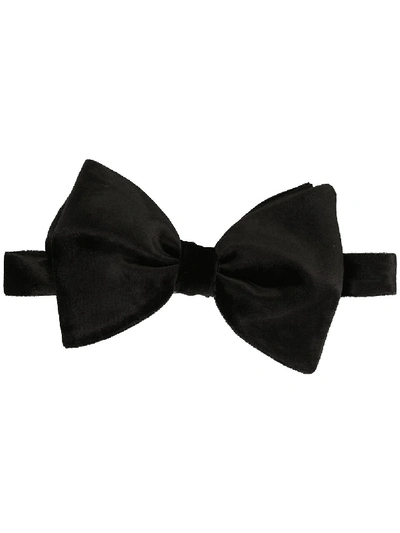 Ralph Lauren Velvet Bow Tie In Black