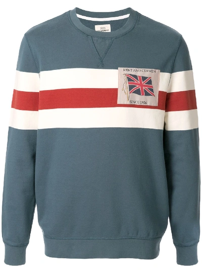 Kent & Curwen Stripe Print Jumper In Blue