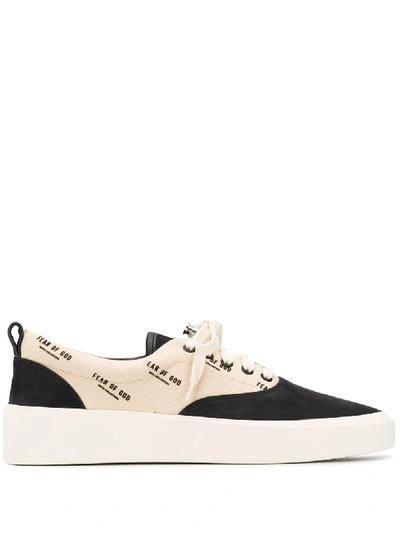 Fear Of God 101 Raised-sole Leather And Canvas Trainers In White