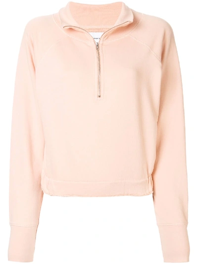 Current Elliott Half-zip Sweatshirt In Pink
