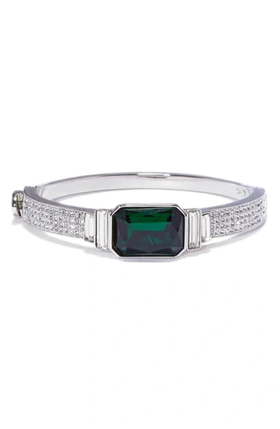 Vince Camuto Radiant Crystal Bangle In Silver/ Emerald