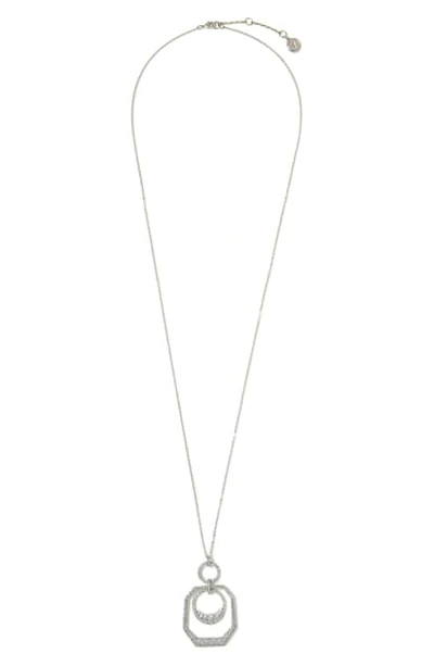 Vince Camuto Long Orbital Pendant Necklace In Silver