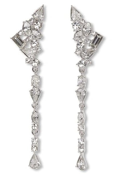 Vince Camuto Linear Crystal Earrings In Silver